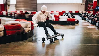 Speeding Electric Skateboards on a Racetrack
