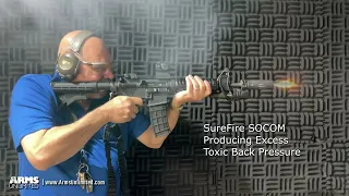 B&T RBS vs SureFire SOCOM Toxic Back Pressure Test Side View