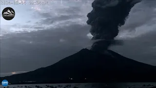 Huge Eruption With Volcanic Lightning - Sakurajima Volcano