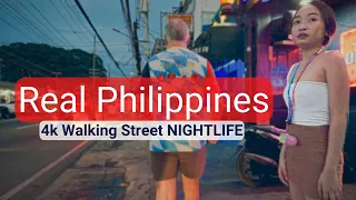 Real NIGHTLIFE scenes in Angeles City Philippines | 4k walking street tour