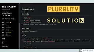 CS50 Problem Set 3: Plurality. Solution for beginners .