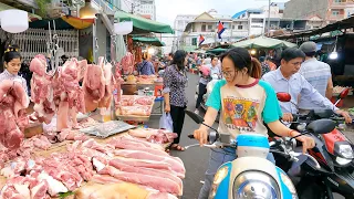 Cambodian People Activities & Food Market Scenes - Meat, Vegetables, Pork & More