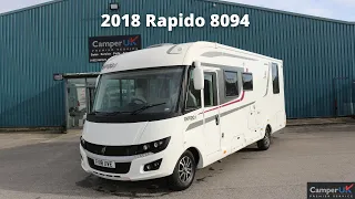 2018 Rapido 8094 Motorhome For Sale at Camper UK