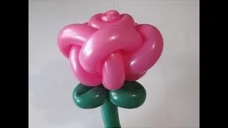 Rose bud of two balloons (five petals) - twisting tutorial (Subtitles)