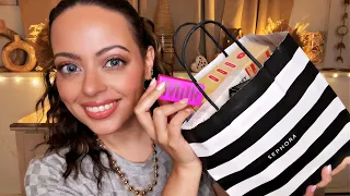 ASMR| SEPHORA HAUL💄NEW Makeup Show & Tell! Tapping, Tracing, Lid Sounds for SLEEP & TINGLES