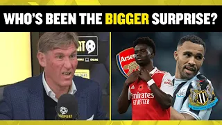 Who's been the BIGGER surprise? 😍 Newcastle or Arsenal? 🔥 Simon Jordan and Graeme Souness debate!