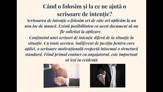 SCRISOAREA DE INTENȚIE