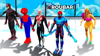 ROUBAND0 TODOS OS HOMEM-ARANHAS NO GTA 5!!!