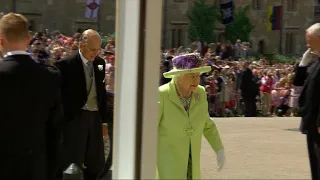 Queen Elizabeth II arrives for royal wedding
