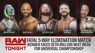 FULL MATCH - Fatal 5-Way Elimination Match – Winner faces Seth Rollins: Raw, September 23, 2019