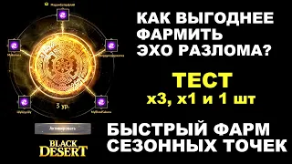 ЭХО РАЗЛОМА: Тест х3, х1 и по 1 шт. Как выгоднее фармить точки на сезоне в БДО? (BDO - Black Desert)