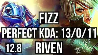 FIZZ vs RIVEN (MID) | 13/0/11, Legendary, 400+ games | EUW Master | 12.8