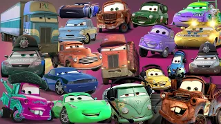Looking For Disney Pixar Cars Lightning Mcqueen, Hudson Hornet, Luigi, Miguel Camino, Snot Rod,Frank