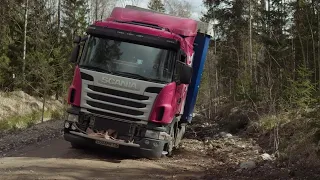 Спасение Короля дорог "Scania" 37 тонн Из Леса Часть-1