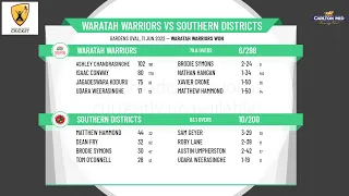D&DCC - Carlton Mid Premier Grade - Round 9 - Waratah Warriors Warriors v Southern Districts - Day 2