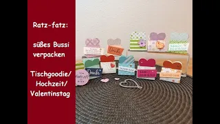 Ratz-fatz: Süßes Bussi verpacken für Hochzeit/Valentinstag oder als Tischgoodie - 2 Varianten - SU