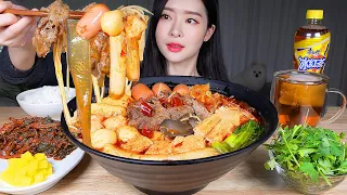 ASMR MUKBANG | Favorite Spicy Malatang Hot Pot (w/ Recipe) 🔥 Rice & Coriander Kimchi! Malatang Day