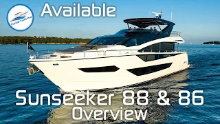 Sunseeker 88 Yacht & 86 Yacht ⚡️ Stunning Luxury Yacht Now Available in South Florida | Overview