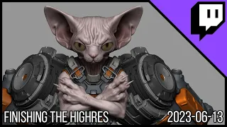 3D Character Sculpting - Marco Plouffe's Twitch Stream of 2023-06-13 - Finishing the Highres