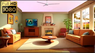 Cartoon Background - Sunlight room.