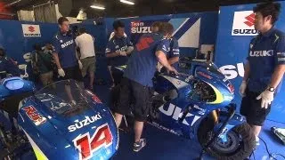 The first laps of Suzuki's new MotoGP bike at Catalunya