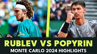 Defending Champion Andrey Rublev STUNNED By Alexei Popyrin | Monte Carlo 2024 Highlights