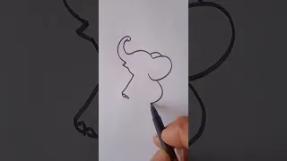 A Cartoon Baby Elephant # Shorts # Easy Drawing