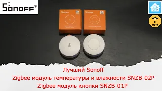 Лучший sonoff zigbee датчик температуры и влажности SNZB-02P. Zigbee кнопка SNZB-01P.