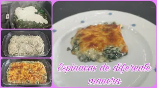 Espinacas de diferente manera //Está muy bueno 😋