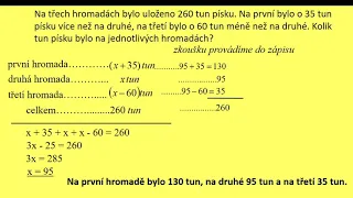 Slovní úlohy řešené pomocí lin  rovnice