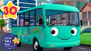 Wheels on the Bus V 10 | +30 Minutes of Nursery Rhymes | Moonbug TV | #vehiclessongs