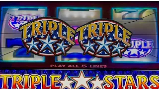 Winner Hit on Classic Old School 3 Reel Triple Stars 5 Line Slot