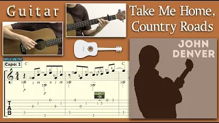 Take Me Home, Country Roads / John Denver (Guitar) [Notation + TAB]