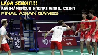 Laga Sengit antara Kevin Marcus melawan Li/Liu (CHN) di babak Final Asian Games