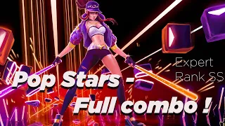 Global #1| Playing with Akali ! Expert Perfect Rank SS | Pop Stars by K/Da | Beat Saber|