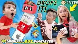 10 MINUTES, BUY WHATEVER CHALLENGE 4 BABYSITTER! + Chase's BWYCC Turn (FV Family)