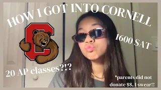 HOW I GOT INTO MY DREAM SCHOOL, CORNELL ❤️🐻 | Cornell Stats Video (SAT, GPA, Activities etc.)