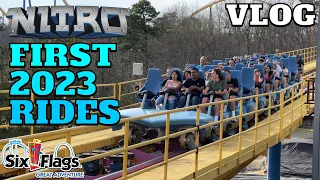 First Rides on Nitro in 2023! | Six Flags Great Adventure Vlog 4/14/23