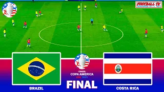 Brazil vs Costa Rica - Copa America Final | Full Match All Goals 2024 | PES Gameplay PC