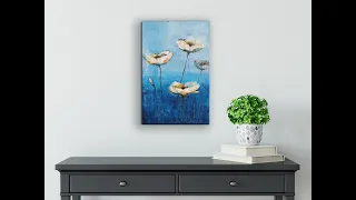 FLOWERS/ EASY & SIMPLE TEXTURED /ABSTRACT PAINTING /ACRLYIC PAINTING/Mariarthome