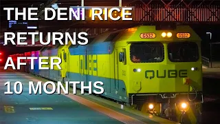 THE DENI RICE RETURNS AFTER 10 MONTHS - G532 and G521 on 9076 ex Deniliquin Rice Train at Bendigo