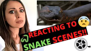 GIRL WITH SNAKE PHOBIA 🐍  REACTS TO SNAKE SCENES IN MOVIES!!