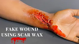 How to Create Fake Open Wound on Dark Skin 2022| Scar wax SFX MAkeup| Special Effect Makeup Tutorial