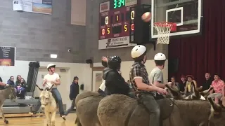 Montana high school hosts Donkey basketball fundraiser