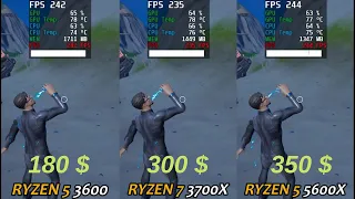 Fortnite AMD Ryzen 5 5600X vs Ryzen 7 3700X vs Ryzen 5 3600