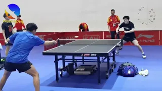 Wang Chuqin, Fan Zhendong training at World Championships 2024