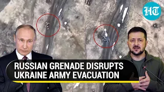 Russia targets 5 Ukraine soldiers carrying a stretcher near Svatove city | Quadcopter drops grenade