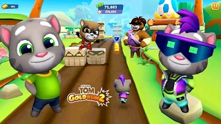 TALKING TOM GOLD RUN - TWO BROTHERS FIGHT WITH RACCOON AND ENJOY AT VILLAGE FULL SCREEN GAMEPLAY