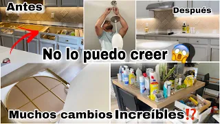 Remodelación en la COCINA 2024😱Cuarzo Blanco y Moderno⁉️LUCES Y MUEBLES NUEVOS😢#vlog #remodeling