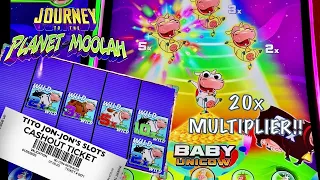 Crazy Rare Baby Unicow 20x Multiplier!!  Journey to the Planet Moolah Slot at Four Winds Casino 🎰